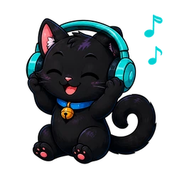 OOMusic 黑猫品牌图标